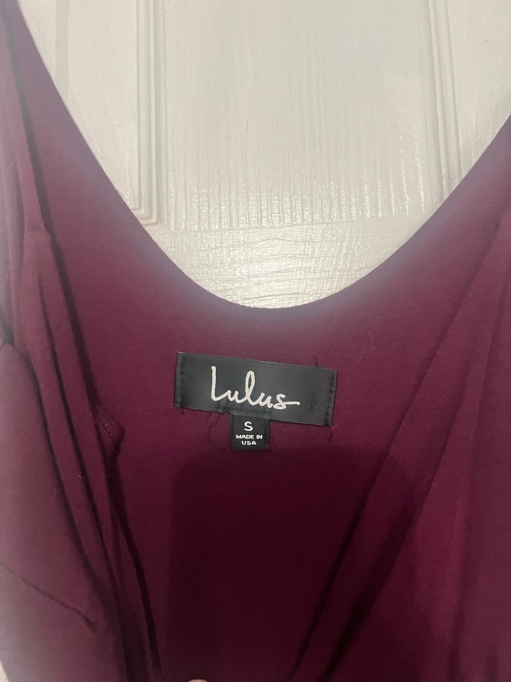 Lulu’s Plum V-Neck Wide-Leg Jumpsuit with Side Slit - Picture 5 of 5